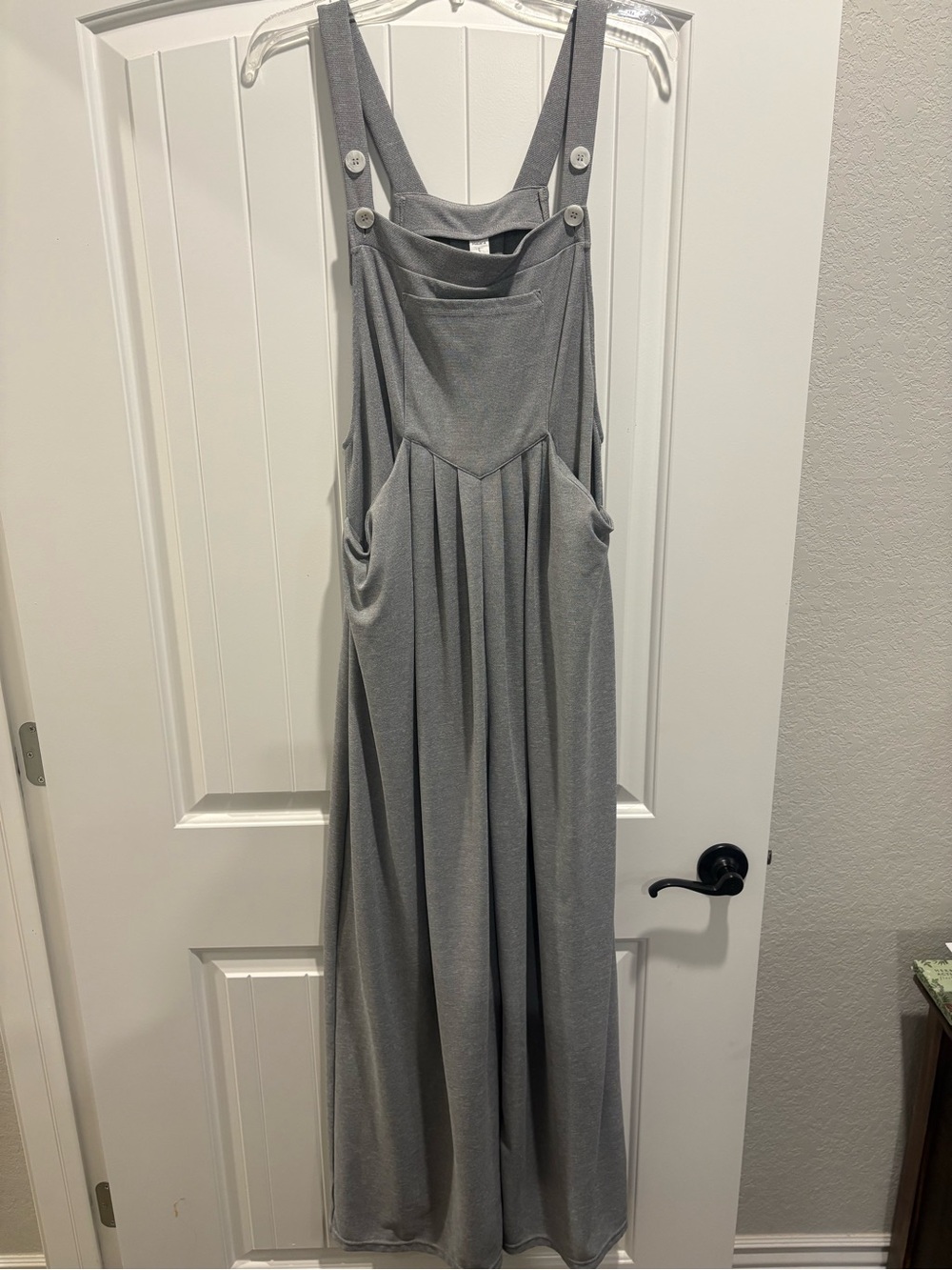 Halara Waffle Wide Leg Overalls Gray L Tall Adjustable Strap